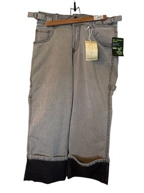 Love Trends Gray Cropped Jeans with Black Cuff